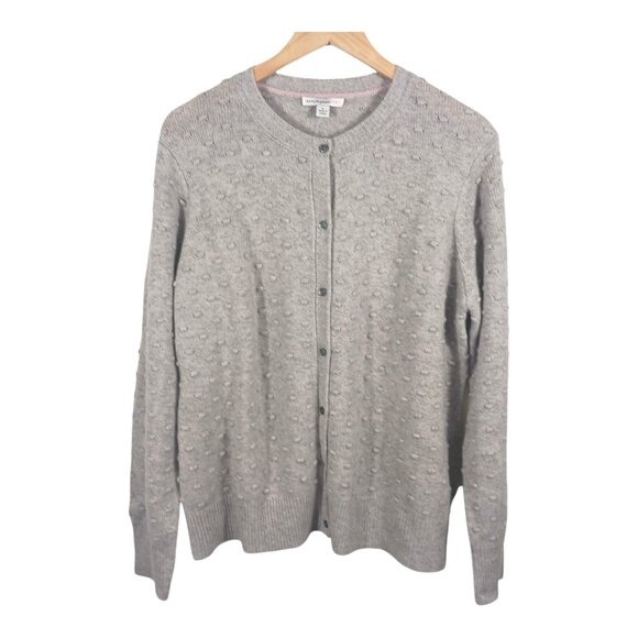 Isaac Mizrahi Sweaters - Isaac Mizrahi, NWOT Gray Cashmere Cardigan Sweater Bubble Texture, LRG, Classic